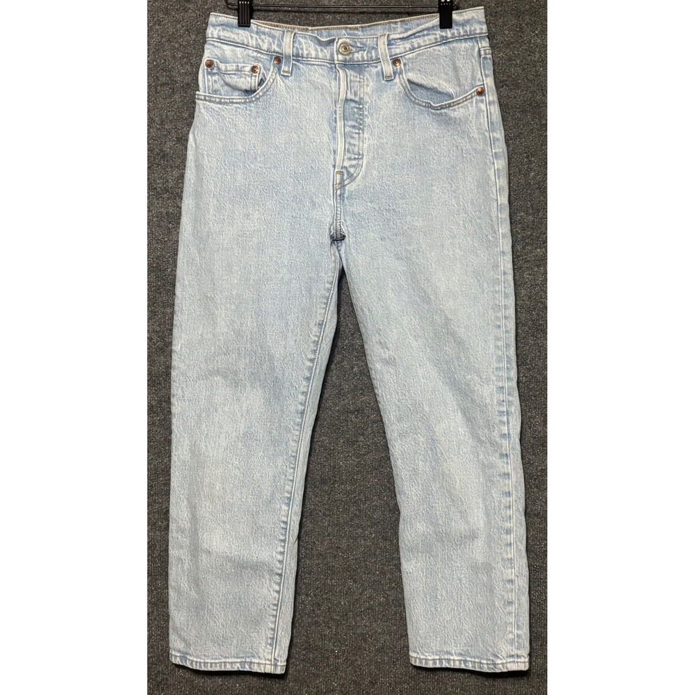 Levi's 501 Jeans Mens Light Wash Button Fly Denim Size W28 L26 "Big E"